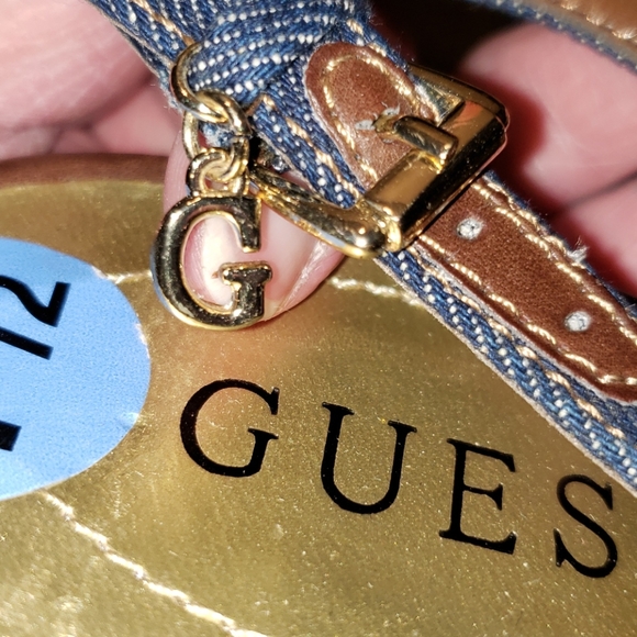 New Guess Tilden Denim Wedge Sandal Size 7.5 - Picture 10 of 14